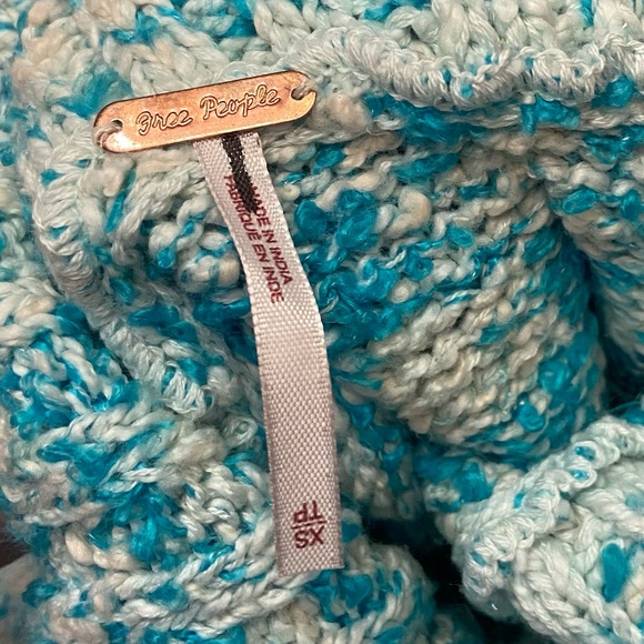 Free People winter storm tunic sweater dress ice castle Turquoise 2461 - Picture 10 of 13